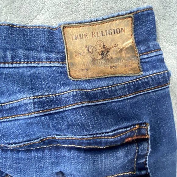 VTG True Religion Y2K Embroidered Men's Jeans 38x32 Flap Pocket Straight Cowboy - Picture 16 of 16